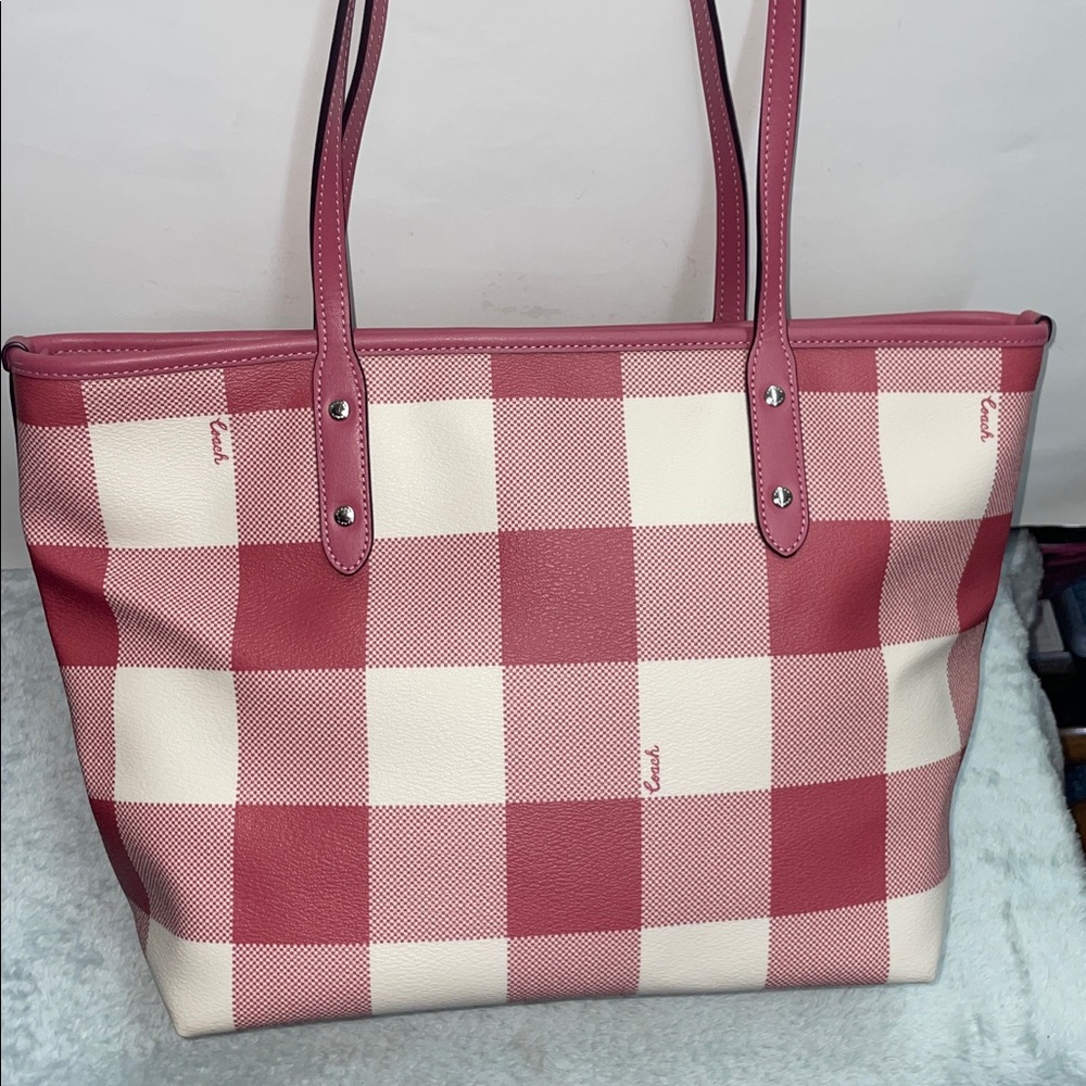 Coach ‘City’ Buffalo Plaid Print Zip Tote - Picture 2 of 10